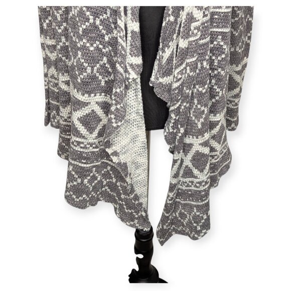 Xhilaration Gray & White Long Sleeve Lightweight Open Front Cardigan Size Small - Picture 4 of 9